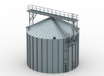 Big flat bottomed farm silo